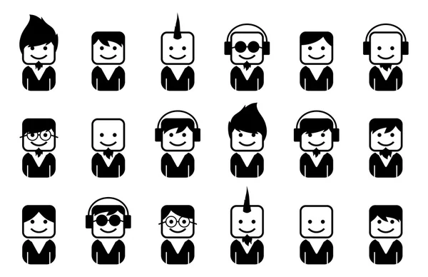 Users icons set — Stock Vector