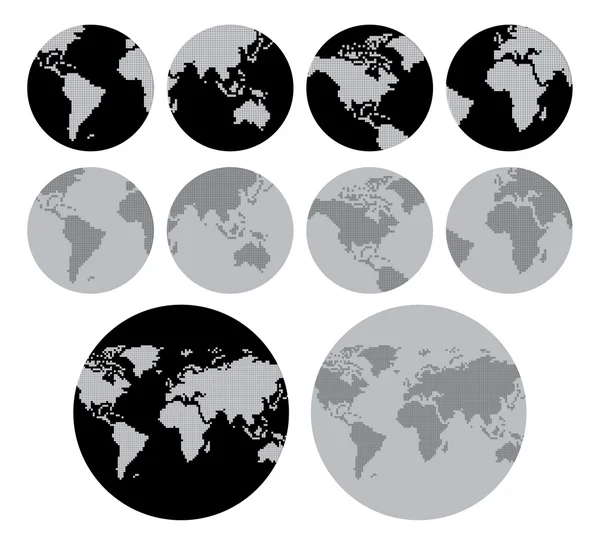 Globe earth in pixel — Stock Vector