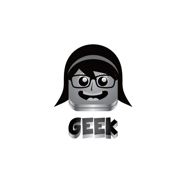 Geek Dziewczyna avatar — Wektor stockowy