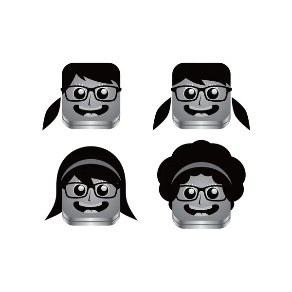 Geek fille avatar — Image vectorielle