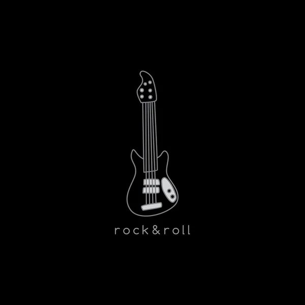 Logotipo eléctrico de la guitarra — Vector de stock