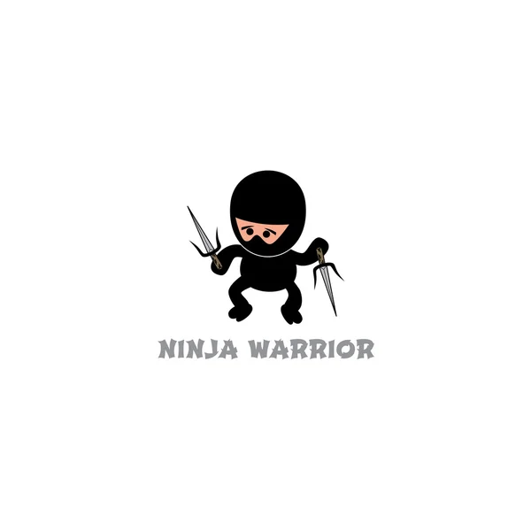 Ninja ragazzo cartone animato — Vettoriale Stock