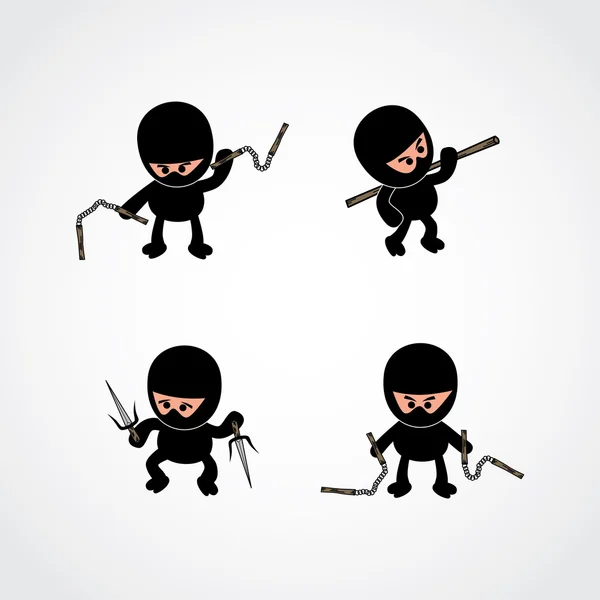 Ninja chico de dibujos animados — Vector de stock