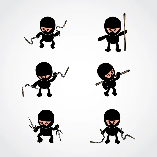 Ninja chico de dibujos animados — Vector de stock