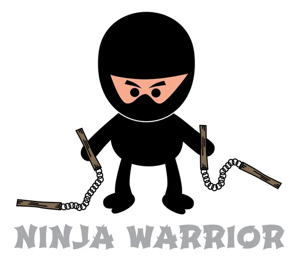 Carácter guerrero ninja — Vector de stock