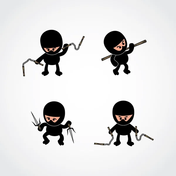 Carácter guerrero ninja — Vector de stock