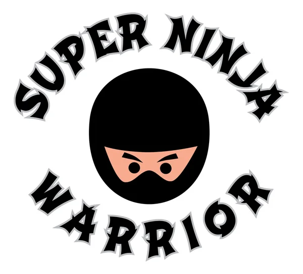 Ninja-Krieger-Zeichentrickfigur im Vektor — Stockillustration Ninja-Krieger-Charakter — Stockvektor