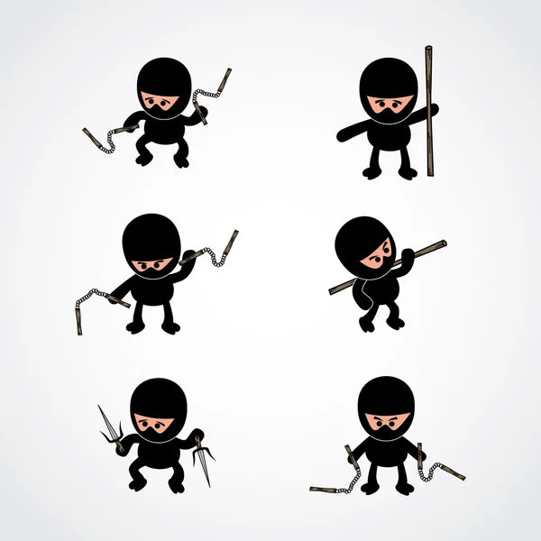 Carácter guerrero ninja — Vector de stock