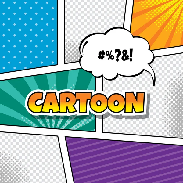 Cartoon comic book template — Stock Vector