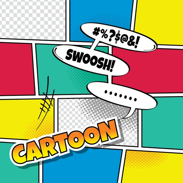Cartoon comic book template — Stock Vector