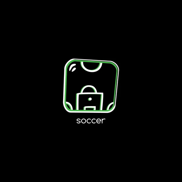 Logotipo do tema do campo de futebol — Vetor de Stock