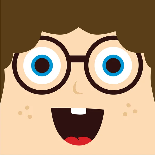 Avatar de cara com glassessment — Vetor de Stock