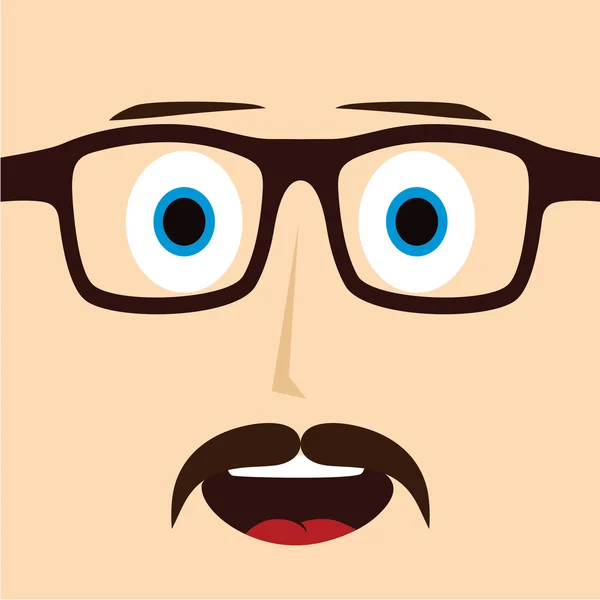 Avatar visage avec glassess — Image vectorielle