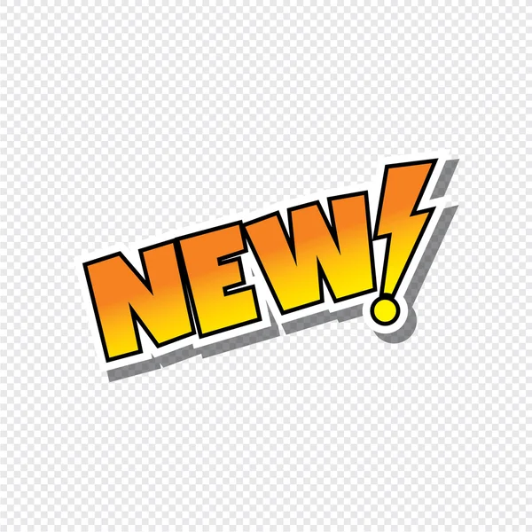 Neuer Cartoon Text Sticker — Stockvektor