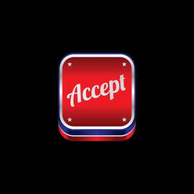 Kırmızı sanat gezinti düğmesi kabul