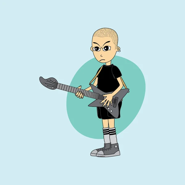 Personaje guitarrista rocker — Archivo Imágenes Vectoriales