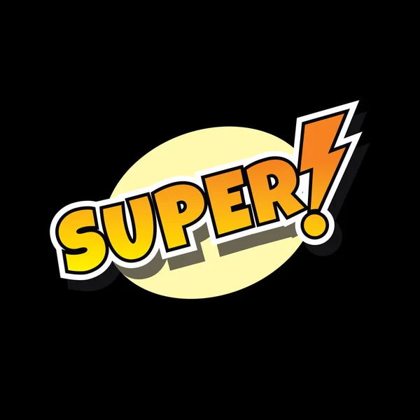 Super retro comic text — Stock Vector