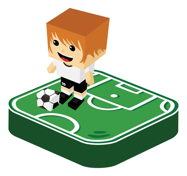 Jugador de fútbol de dibujos animados — Vector de stock