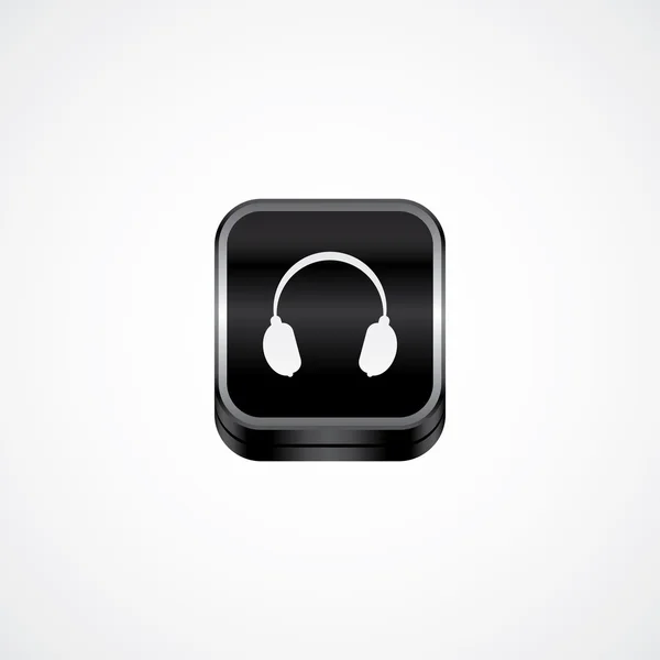 Headphone metal plate theme icon — Stock Vector
