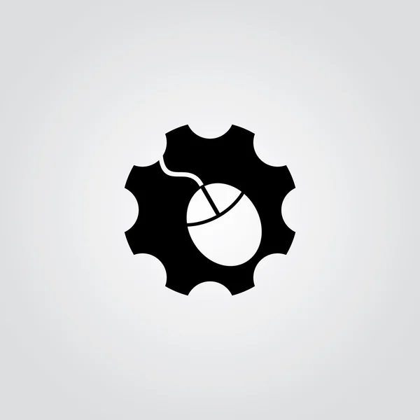 Cog logo souris ordinateur — Image vectorielle