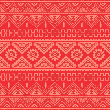 Kırmızı Kızılderili etnik desen 