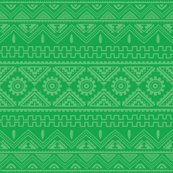 Green native american ethnic pattern — Stock Vector