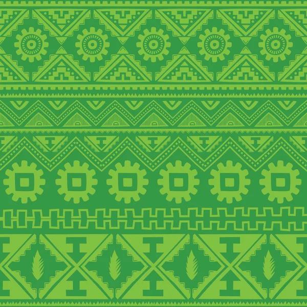 Green native american ethnic pattern — Stock Vector