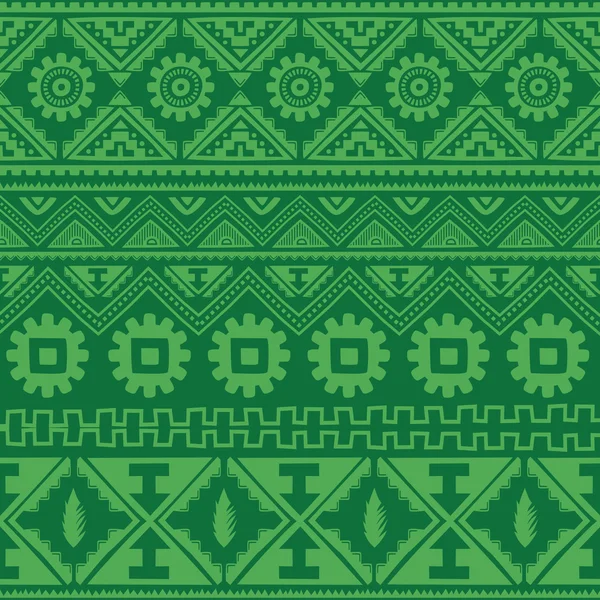 Green native american ethnic pattern — Stock Vector
