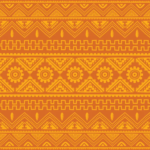 Orange native american ethnic pattern — Stock Vector