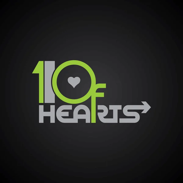 10 καρδιές λογότυπο — Διανυσματικό Αρχείο