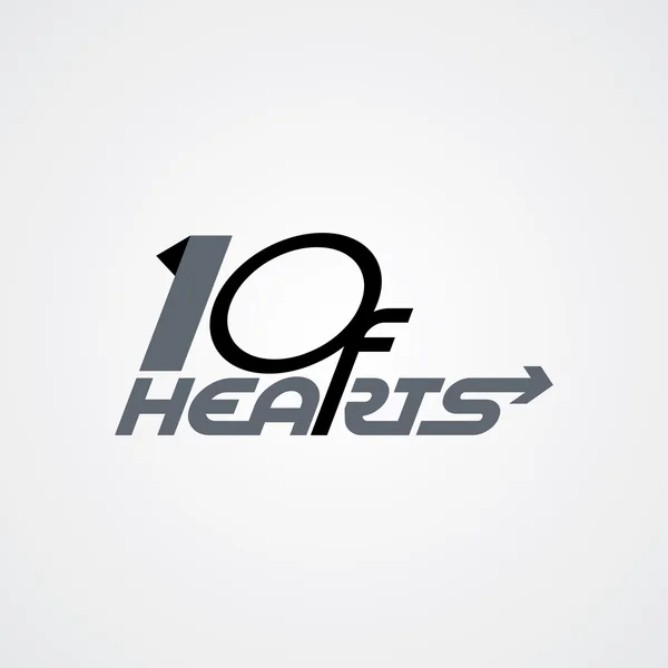 10 der Herzen Logo — Stockvektor