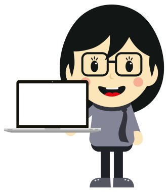 Dizüstü bilgisayarlı kadın