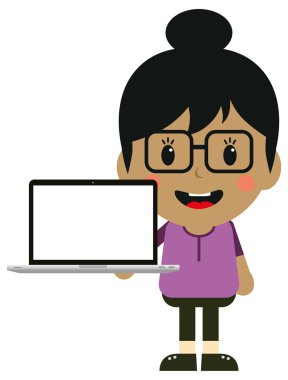 Dizüstü bilgisayarlı kadın