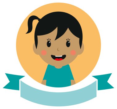 kadın karikatür etiket sanat