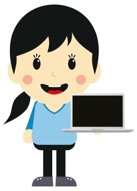 Dizüstü bilgisayarlı kadın