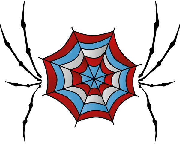 Tela de araña colorida — Vector de stock