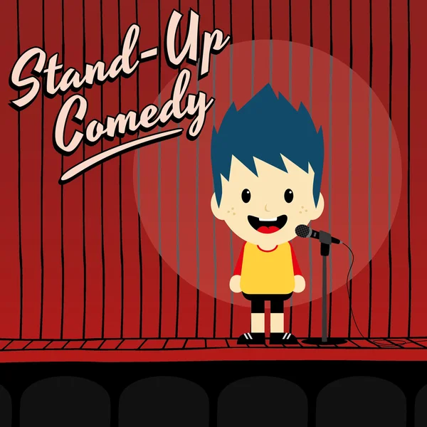 Masculino stand up comediante — Vetor de Stock