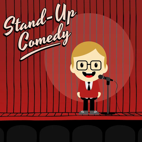 Male stand up comedian — Stock Vector