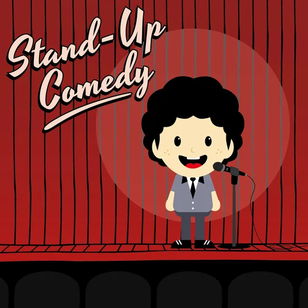 Male stand up comedian — Stock Vector