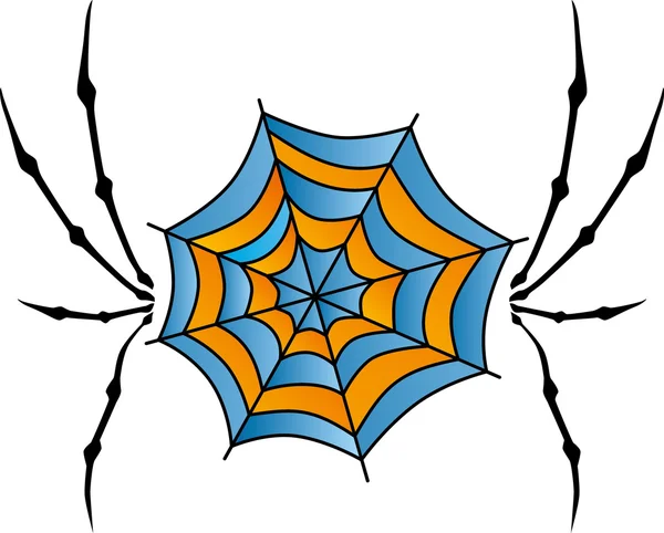 Kleurrijke spiderweb — Stockvector