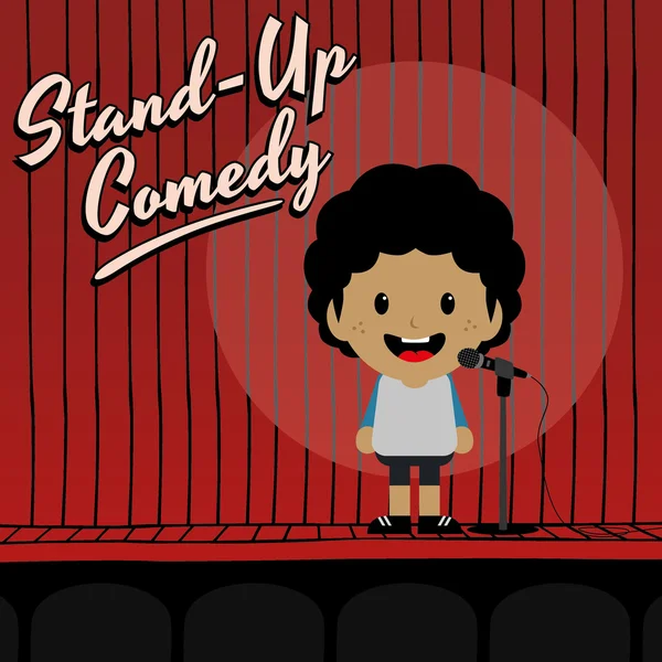 Male stand up comedian — Stock Vector