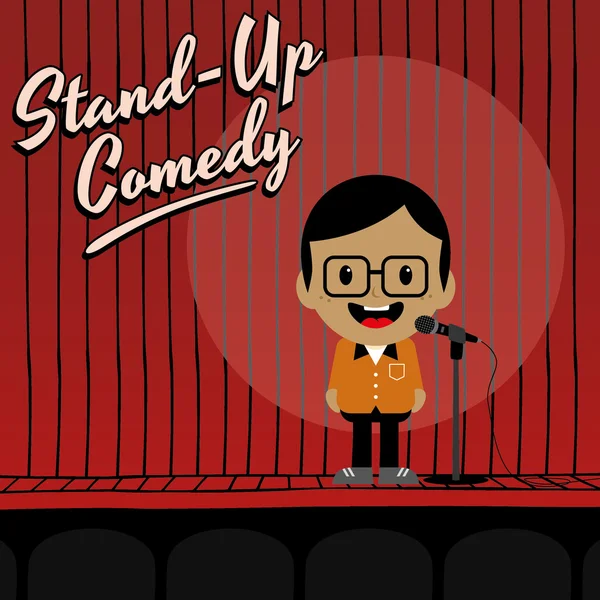 Male stand up comedian — Stock Vector