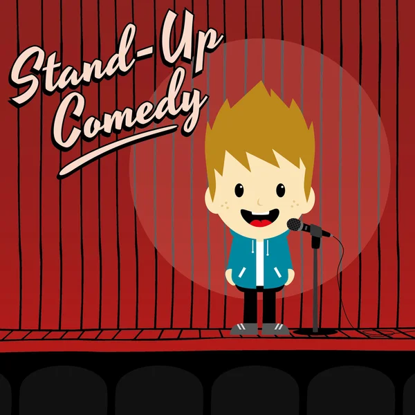 Male stand up comedian — Stock Vector