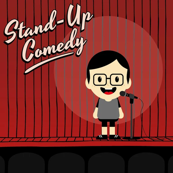 Masculino stand up comediante —  Vetores de Stock