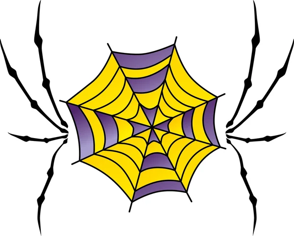 Buntes Spinnennetz — Stockvektor