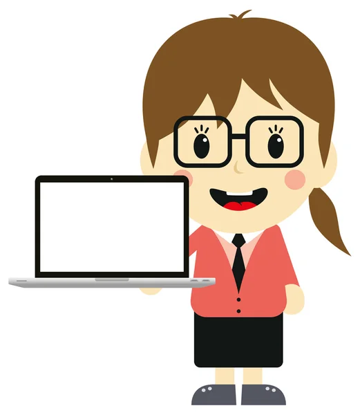 Woman with laptop — Stock Vector