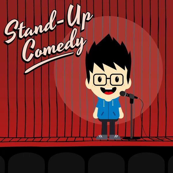 Masculino stand up comediante — Vetor de Stock