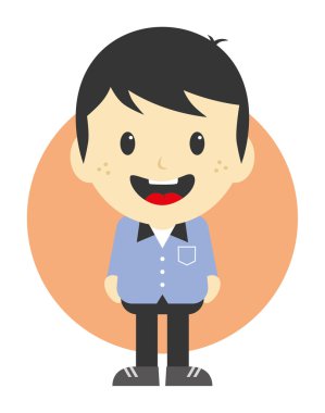 sevimli çocuk çizgi film karakteri