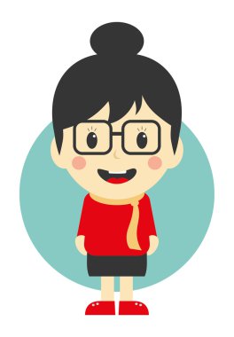 Sevimli kız çizgi film karakteri