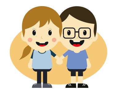 Aşk çift romantik karikatür